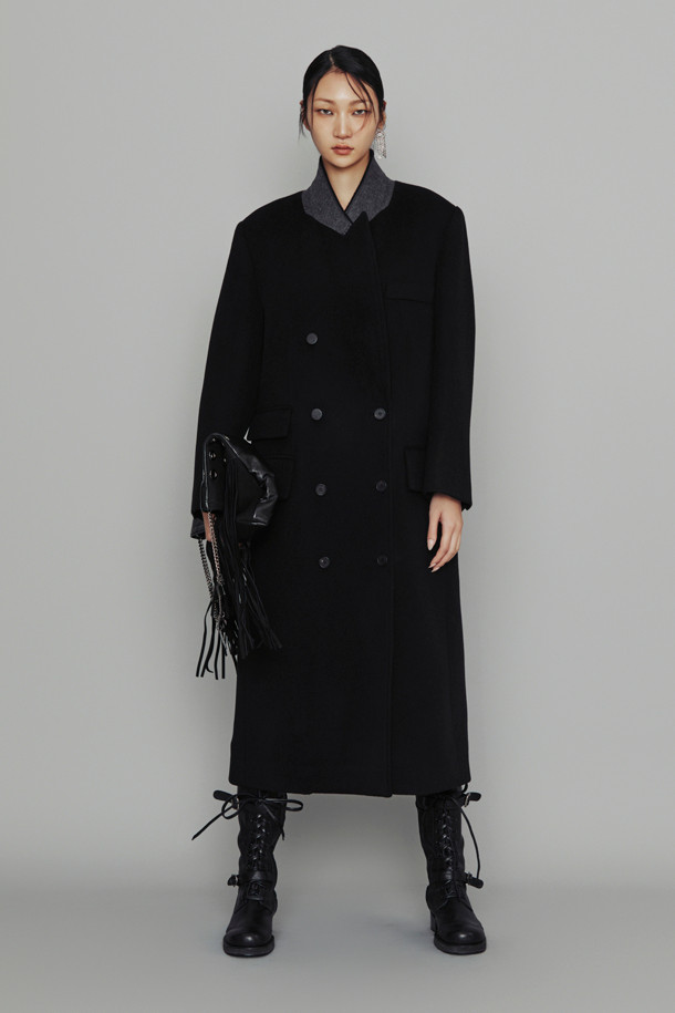 LUCKY CHOUETTE - 코트 - [Atelier] Double Long Coat (black)