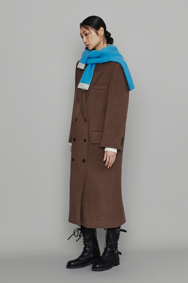 LUCKY CHOUETTE - 코트 - [Atelier] Double Long Coat (melange brown)