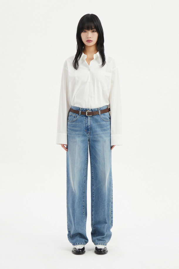 LUCKY CHOUETTE - 롱/미디팬츠 - Straight Denim Pants