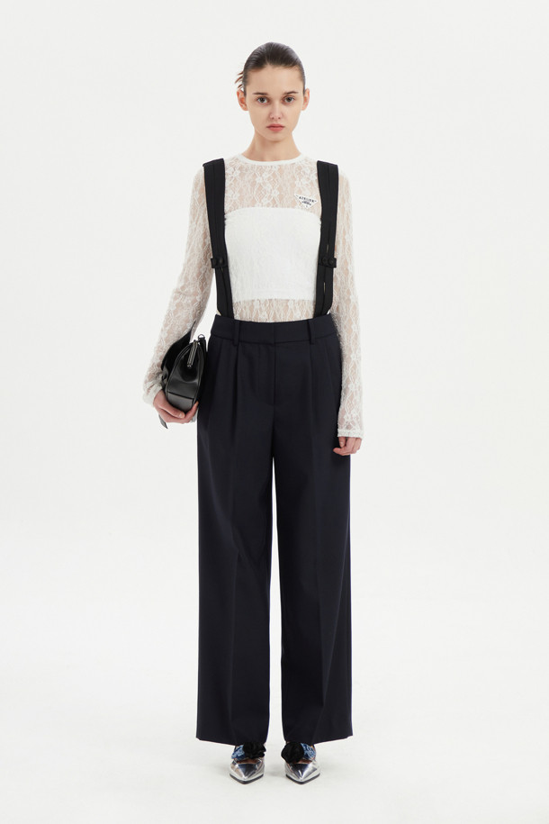 LUCKY CHOUETTE - 롱/미디팬츠 - [Atelier] Suspender Wide Pants