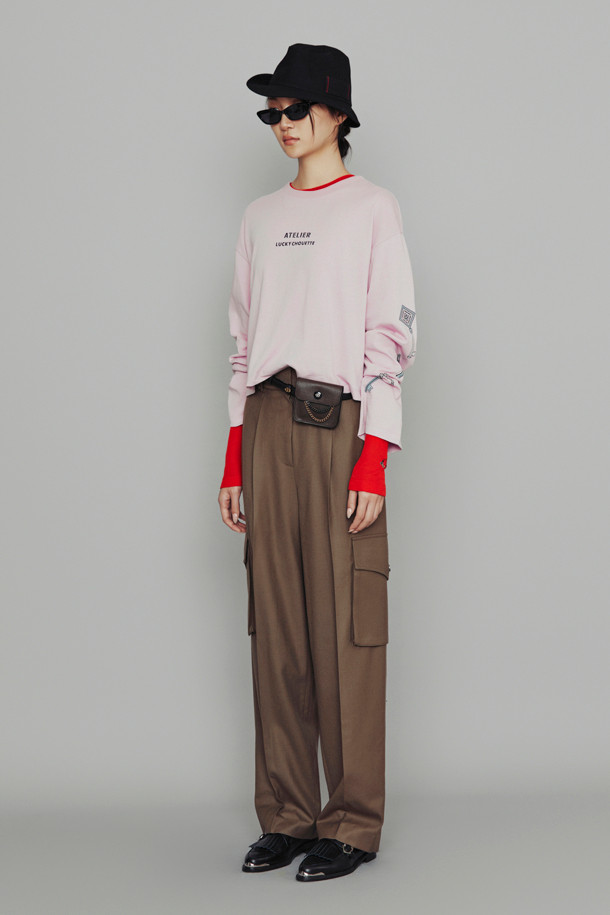 LUCKY CHOUETTE - 롱/미디팬츠 - [Atelier] Out Pocket Wool Baggy Pants (brown)