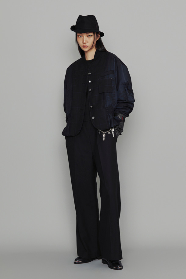 LUCKY CHOUETTE - 점퍼 - [Atelier] Check Mix Air Jumper (black)