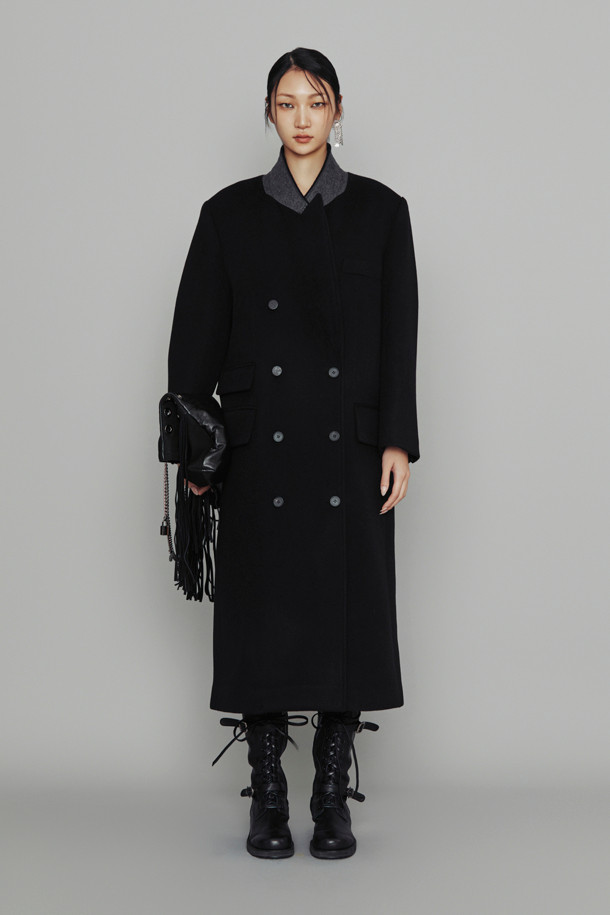 LUCKY CHOUETTE - 코트 - [Atelier] Double Long Coat (black)