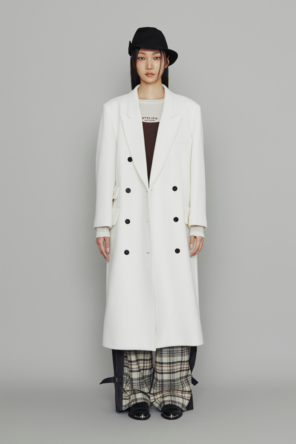 LUCKY CHOUETTE - 코트 - [Atelier] Double Long Coat (light ivory)