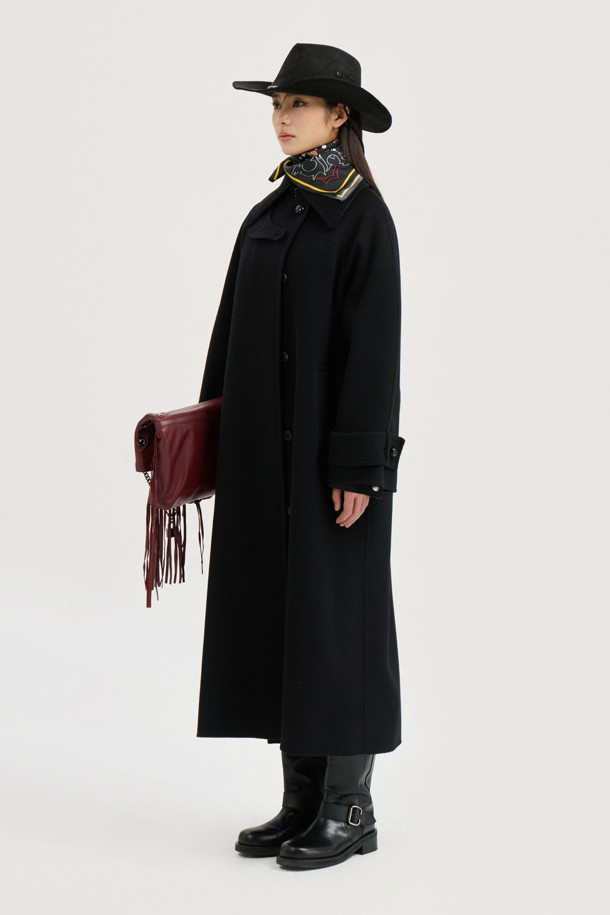 LUCKY CHOUETTE - 코트 - [Atelier] Mac Coat-type Belt Long Coat (black)