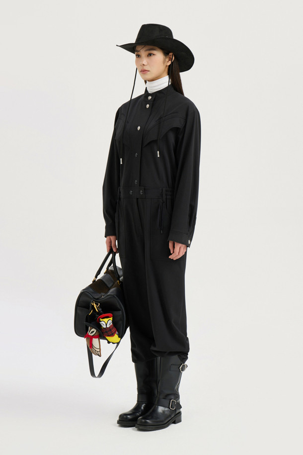 LUCKY CHOUETTE - 점프수트 - [Atelier] High-neck Jumpsuit (black)