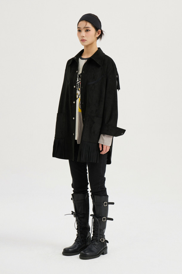 LUCKY CHOUETTE - 롱/미디팬츠 - [Atelier] Back Banding Napping Skinny Denim Pants (black)