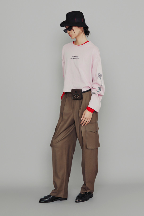 LUCKY CHOUETTE - 롱/미디팬츠 - [Atelier] Out Pocket Wool Baggy Pants (brown)