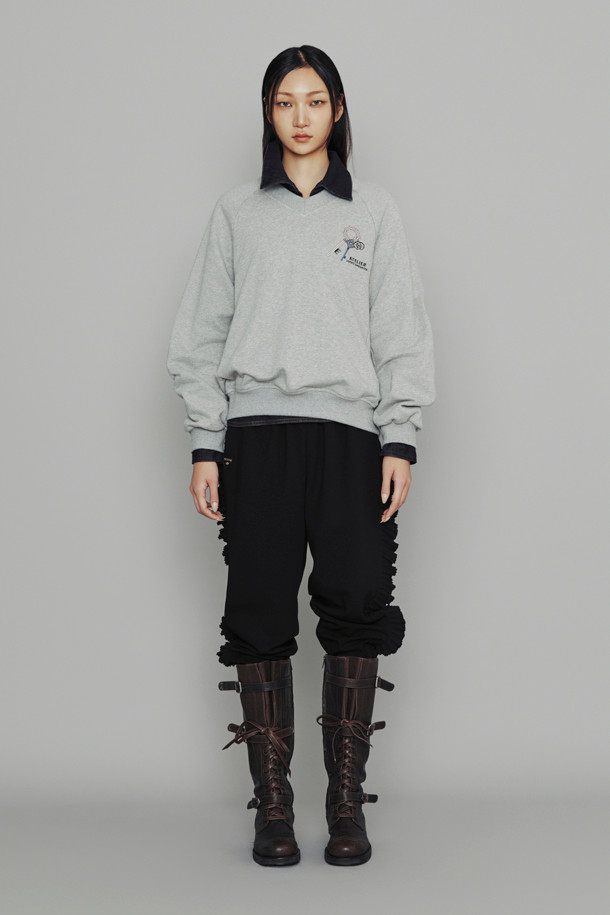 LUCKY CHOUETTE - 롱/미디팬츠 - [Atelier] Frill Point Jogger Banding Pants (black)