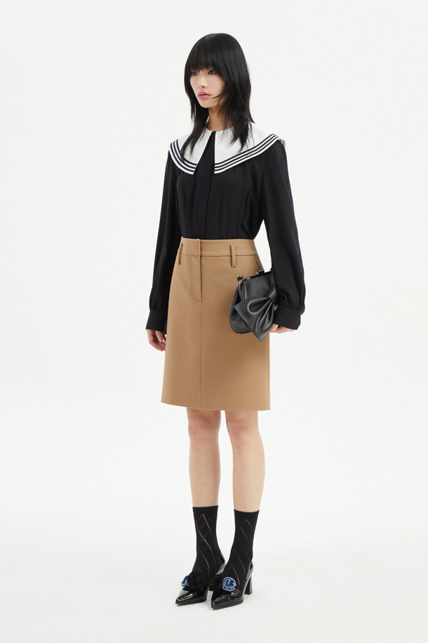 LUCKY CHOUETTE - 블라우스 - Collar Point Poly Blouse