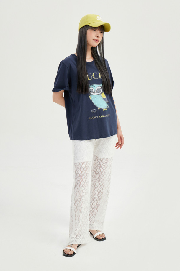 LUCKY CHOUETTE - 반소매 티셔츠 - Chouette Regular Fit Half Sleeve T-shirt