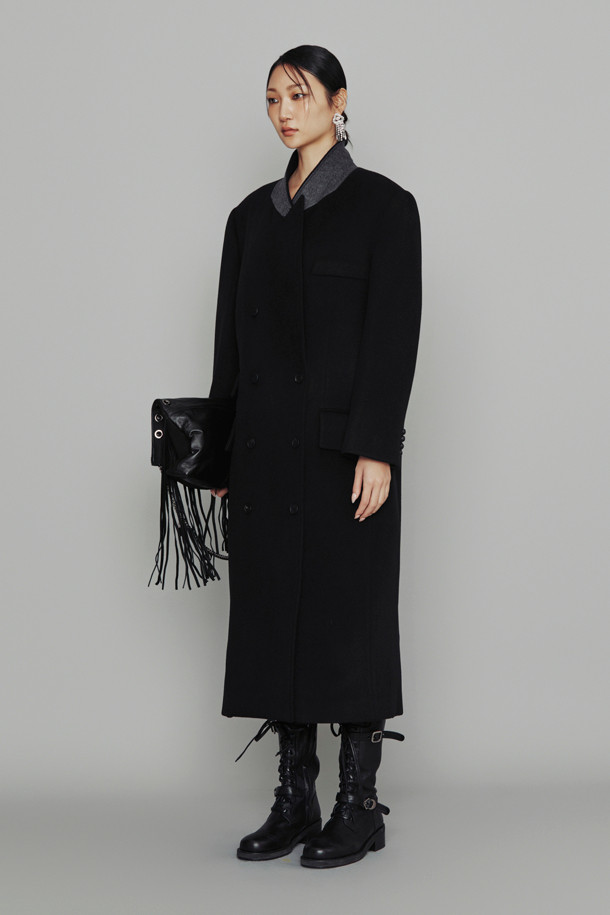 LUCKY CHOUETTE - 코트 - [Atelier] Double Long Coat (black)