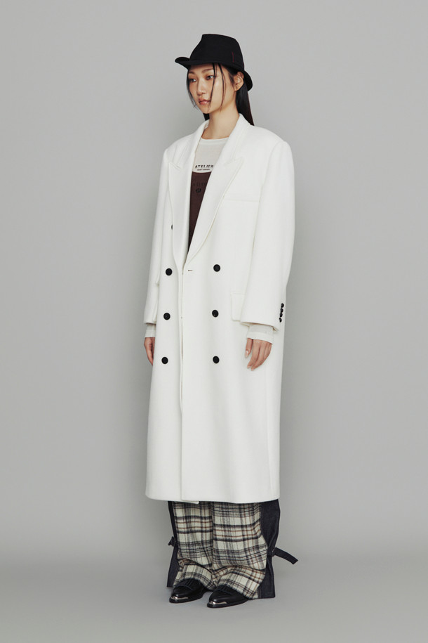 LUCKY CHOUETTE - 코트 - [Atelier] Double Long Coat (light ivory)