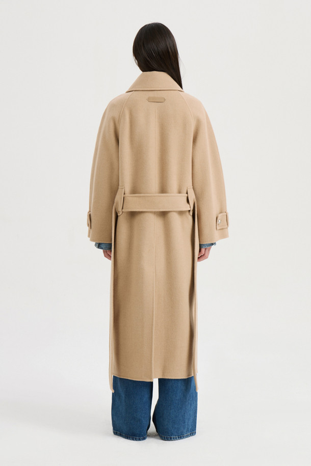 LUCKY CHOUETTE - 코트 - [Atelier] Mac Coat-type Belt Long Coat (melange beige)