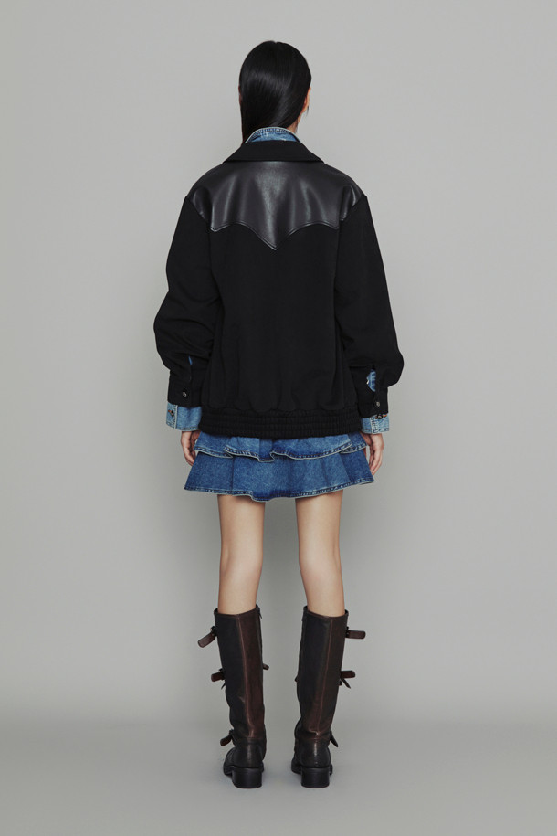 LUCKY CHOUETTE - 미니스커트 - [Atelier] Denim Tiered Mini Skirt (blue)