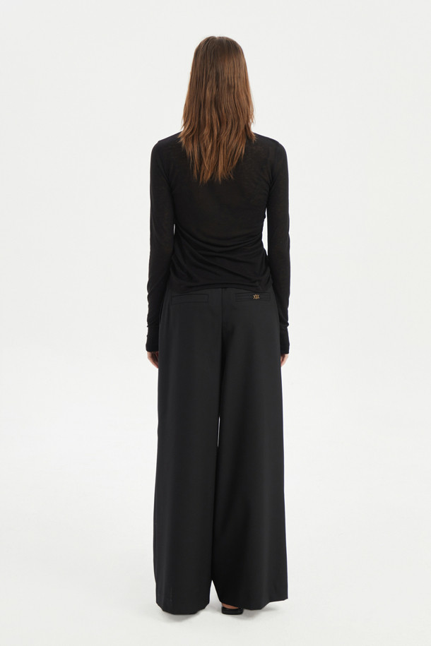 LUCKY CHOUETTE - 롱/미디팬츠 - Solid Wide Pants