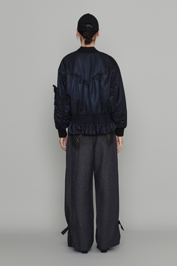 LUCKY CHOUETTE - 롱/미디팬츠 - [Atelier] Check Herringbone Mix Pants (navy)