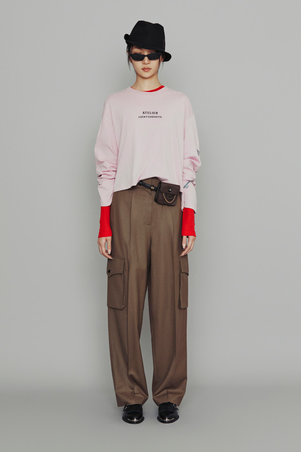 LUCKY CHOUETTE - 롱/미디팬츠 - [Atelier] Out Pocket Wool Baggy Pants (brown)