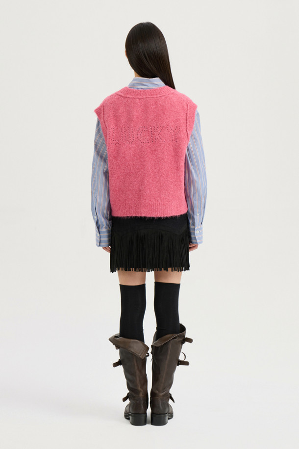 LUCKY CHOUETTE - 스웨터 - [Atelier] Alpaca Scotch Knit Vest (pink)