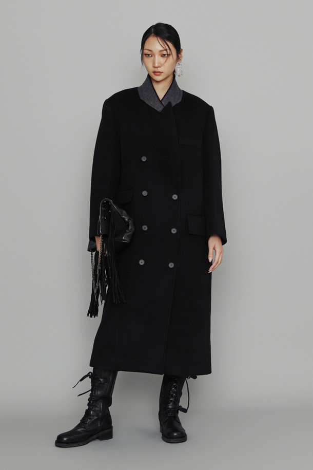 LUCKY CHOUETTE - 코트 - [Atelier] Double Long Coat (black)