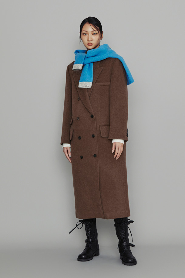 LUCKY CHOUETTE - 코트 - [Atelier] Double Long Coat (melange brown)