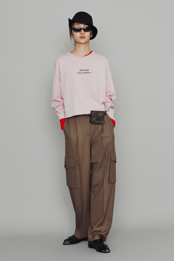 LUCKY CHOUETTE - 롱/미디팬츠 - [Atelier] Out Pocket Wool Baggy Pants (brown)