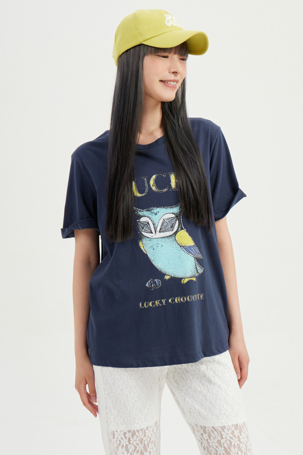 LUCKY CHOUETTE - 반소매 티셔츠 - Chouette Regular Fit Half Sleeve T-shirt