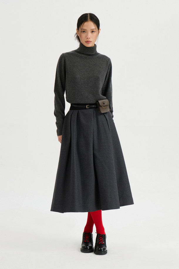 LUCKY CHOUETTE - 스웨터 - Turtleneck Cashmere Knit Pullover (melange grey)