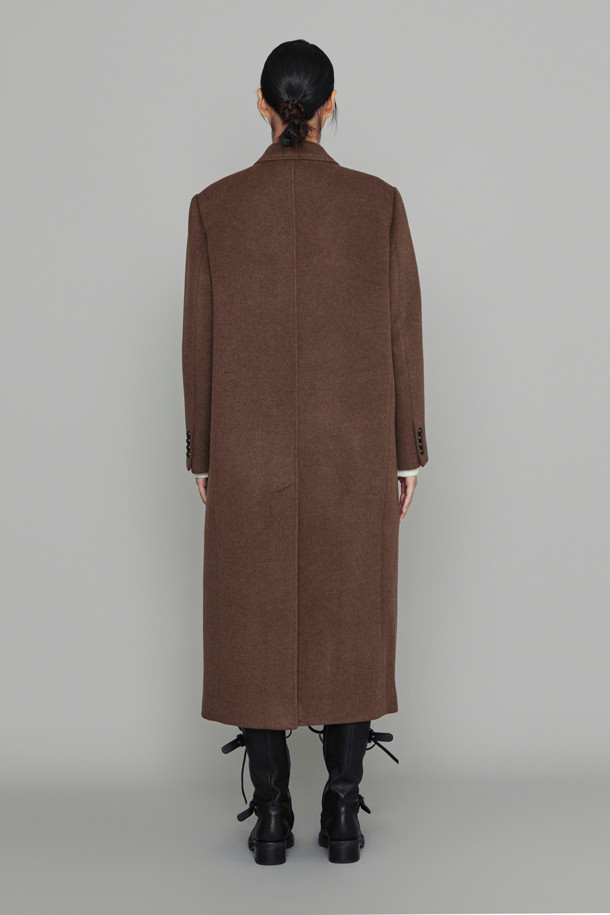 LUCKY CHOUETTE - 코트 - [Atelier] Double Long Coat (melange brown)