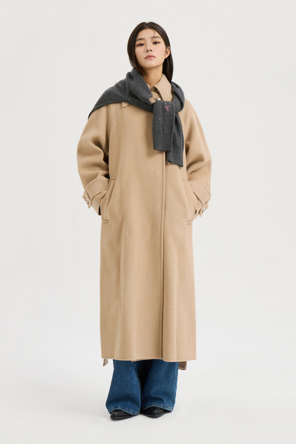 LUCKY CHOUETTE - 코트 - [Atelier] Mac Coat-type Belt Long Coat (melange beige)