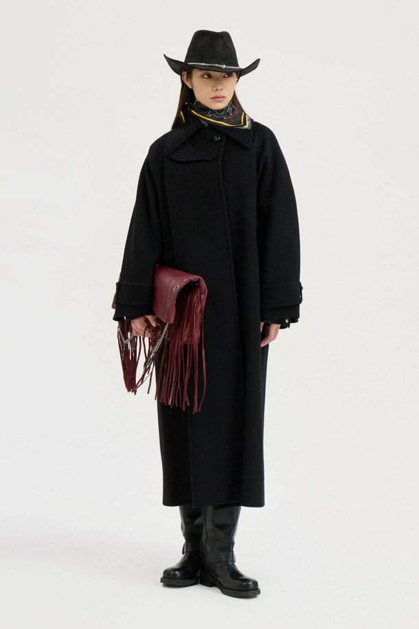 LUCKY CHOUETTE - 코트 - [Atelier] Mac Coat-type Belt Long Coat (black)