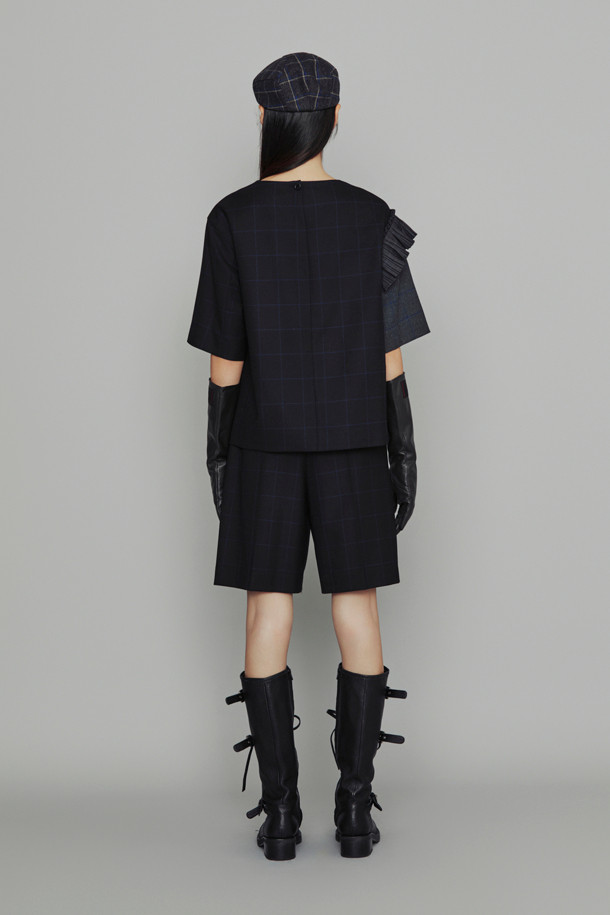 LUCKY CHOUETTE - 쇼트팬츠 - [Atelier] Check Shorts (black)