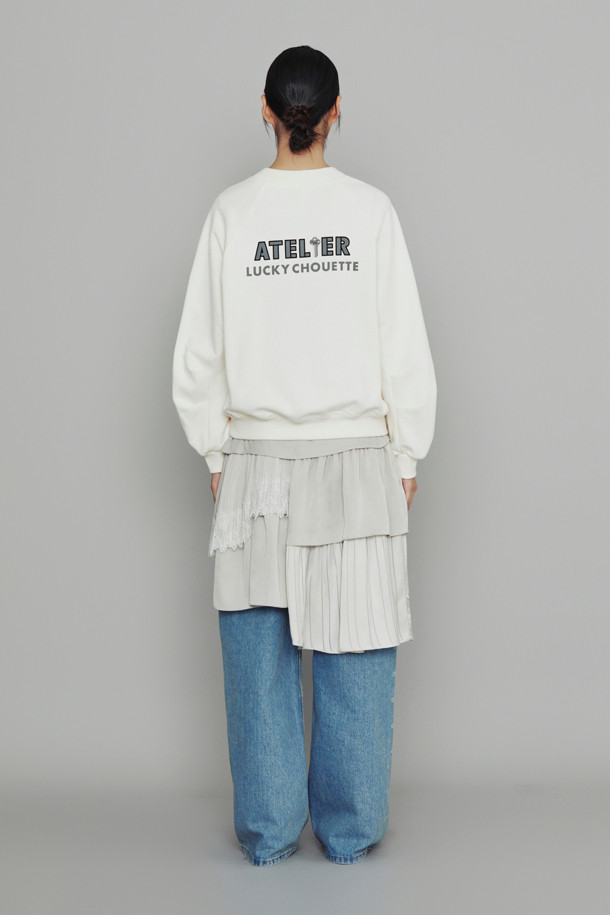 LUCKY CHOUETTE - 스웻셔츠 - [Atelier] Sleeve Volume Sweatshirt (ivory)