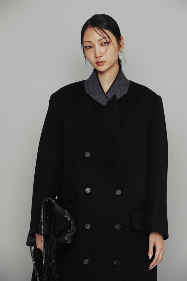 LUCKY CHOUETTE - 코트 - [Atelier] Double Long Coat (black)