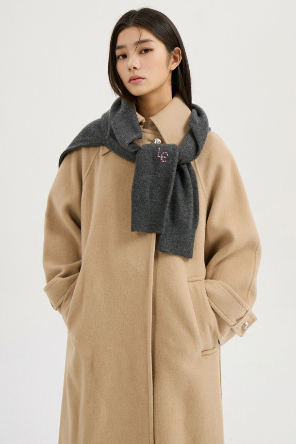 LUCKY CHOUETTE - 코트 - [Atelier] Mac Coat-type Belt Long Coat (melange beige)