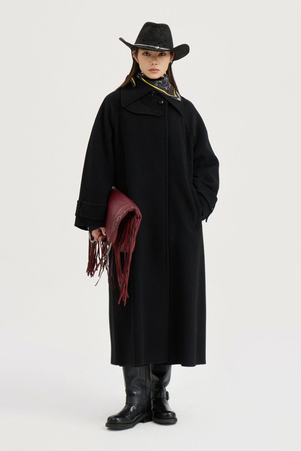 LUCKY CHOUETTE - 코트 - [Atelier] Mac Coat-type Belt Long Coat (black)