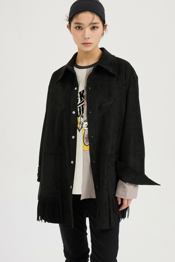 LUCKY CHOUETTE - 롱/미디팬츠 - [Atelier] Back Banding Napping Skinny Denim Pants (black)