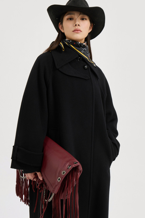 LUCKY CHOUETTE - 코트 - [Atelier] Mac Coat-type Belt Long Coat (black)