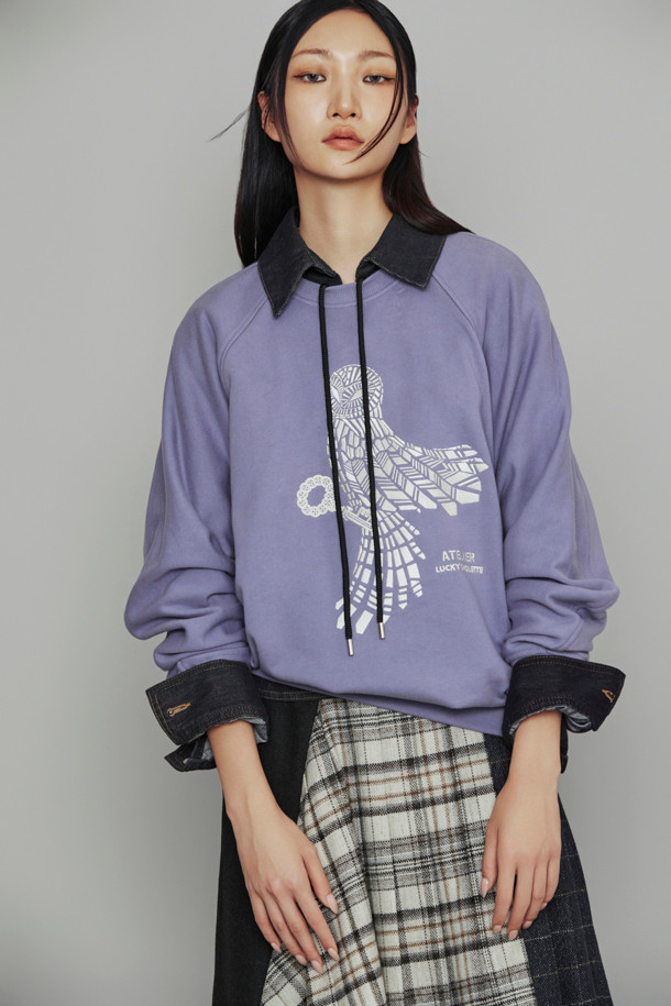 LUCKY CHOUETTE - 스웻셔츠 - [Atelier] Chouette Point Sweatshirt (purple)