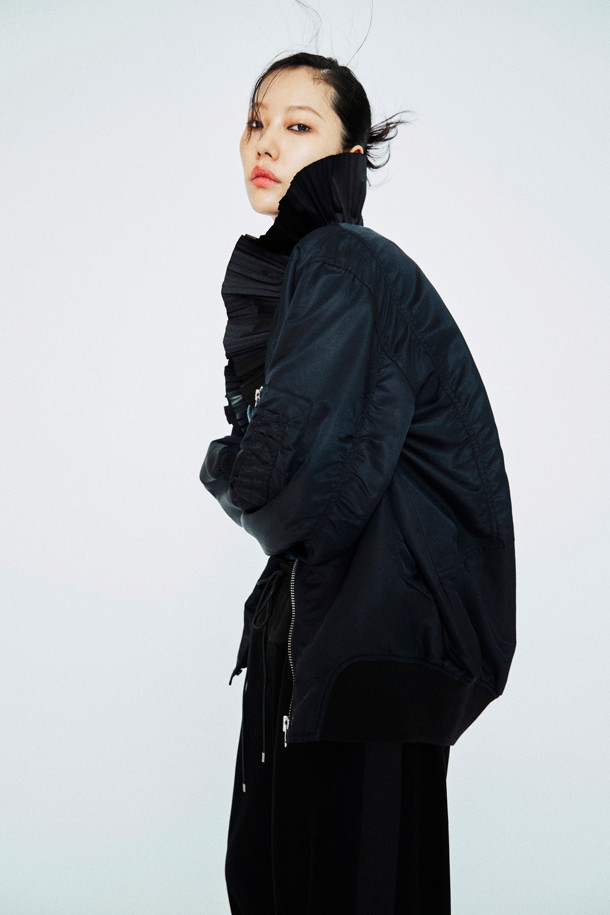 LUCKY CHOUETTE - 점퍼 - [Atelier] Check Mix Air Jumper (black)