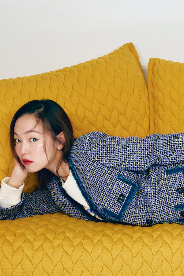 LUCKY CHOUETTE - 자켓 - Denim Tape Decorated Tweed Jacket