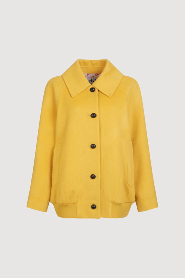 LUCKY CHOUETTE - 코트 - [Handmade] Collar Jumper Type Coat (mustard)