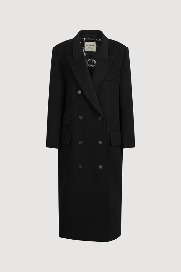 LUCKY CHOUETTE - 코트 - [Atelier] Double Long Coat (black)