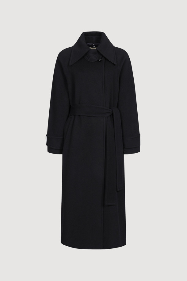 LUCKY CHOUETTE - 코트 - [Atelier] Mac Coat-type Belt Long Coat (black)