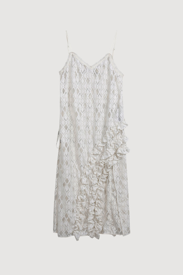 LUCKY CHOUETTE - 민소매 원피스 - [Atelier] Lace Frill Slip Dress (ivory)