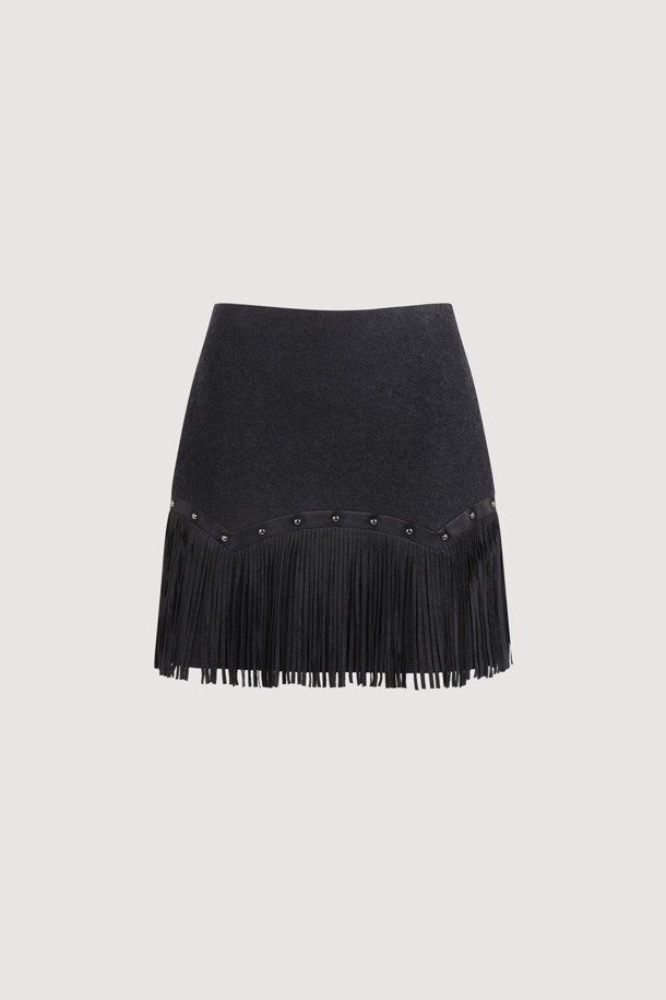 LUCKY CHOUETTE - 미니스커트 - [Atelier] Tassel Point Mini Skirt (black)