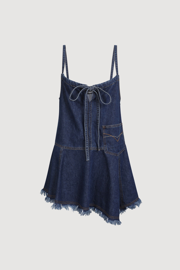 LUCKY CHOUETTE - 블라우스 - Layered Denim Top (dark blue)