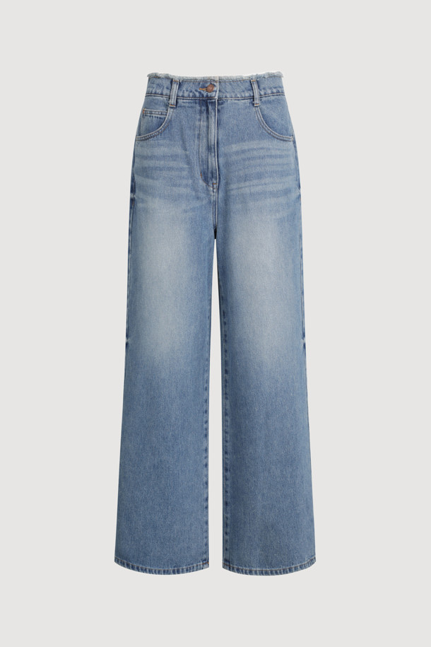 LUCKY CHOUETTE - 롱/미디팬츠 - [Atelier] Denim Wide Pants (blue)