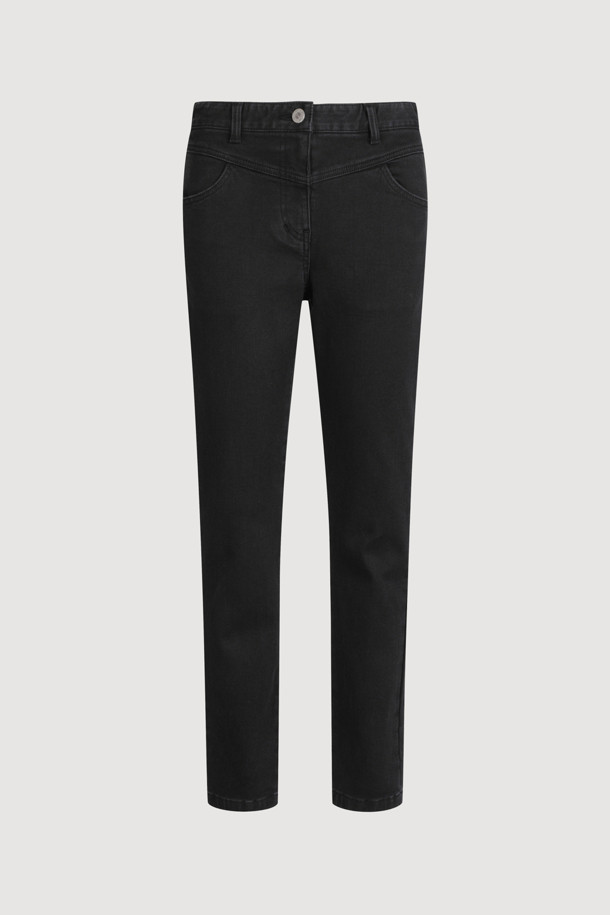 LUCKY CHOUETTE - 롱/미디팬츠 - [Atelier] Back Banding Napping Skinny Denim Pants (black)