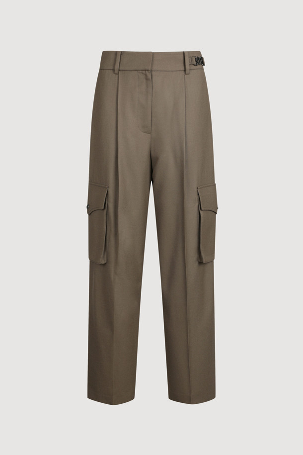 LUCKY CHOUETTE - 롱/미디팬츠 - [Atelier] Out Pocket Wool Baggy Pants (brown)